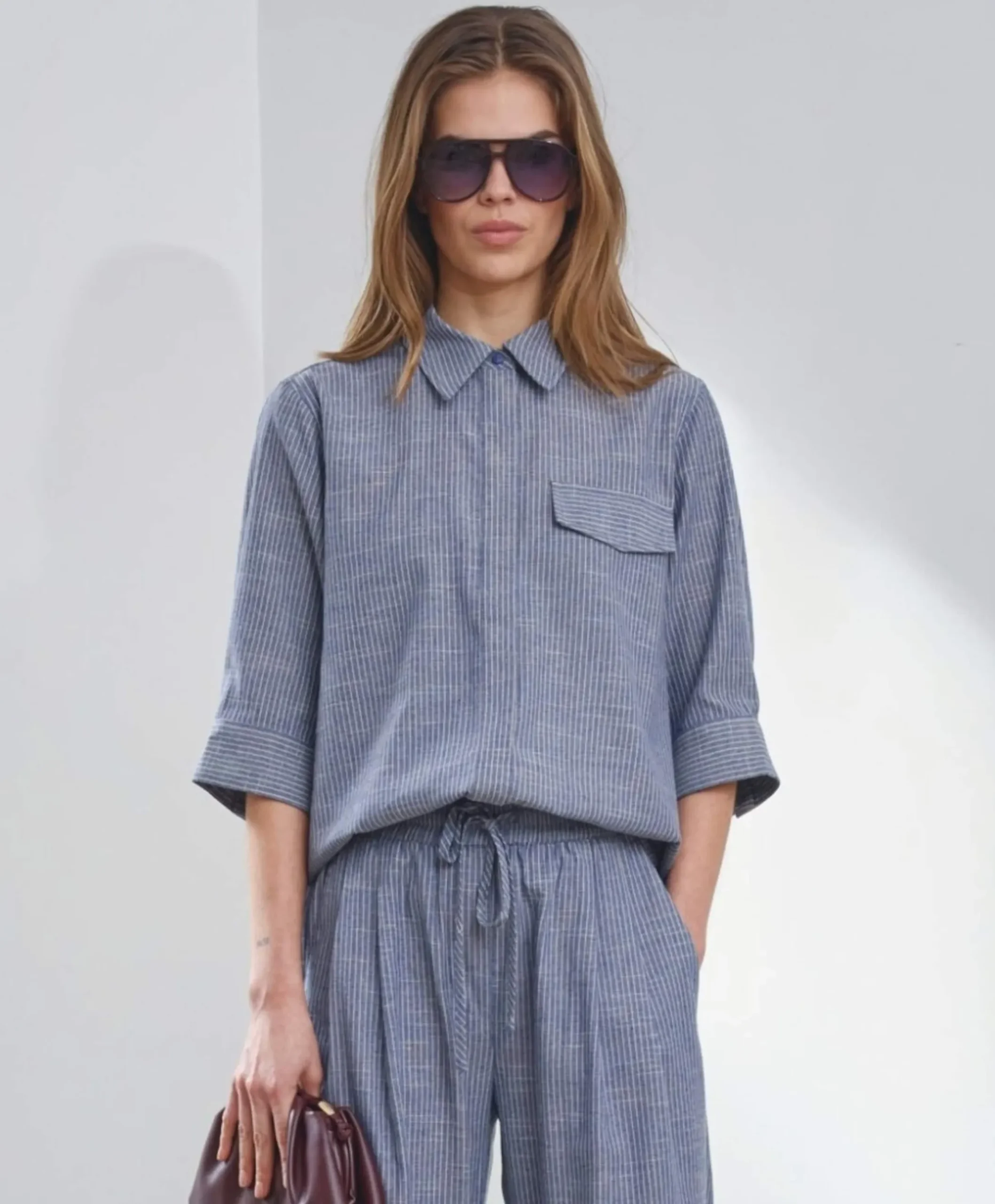 Dames blouse blauw