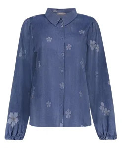 Dames blouse blauw