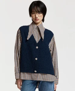 Dames blouse blauw