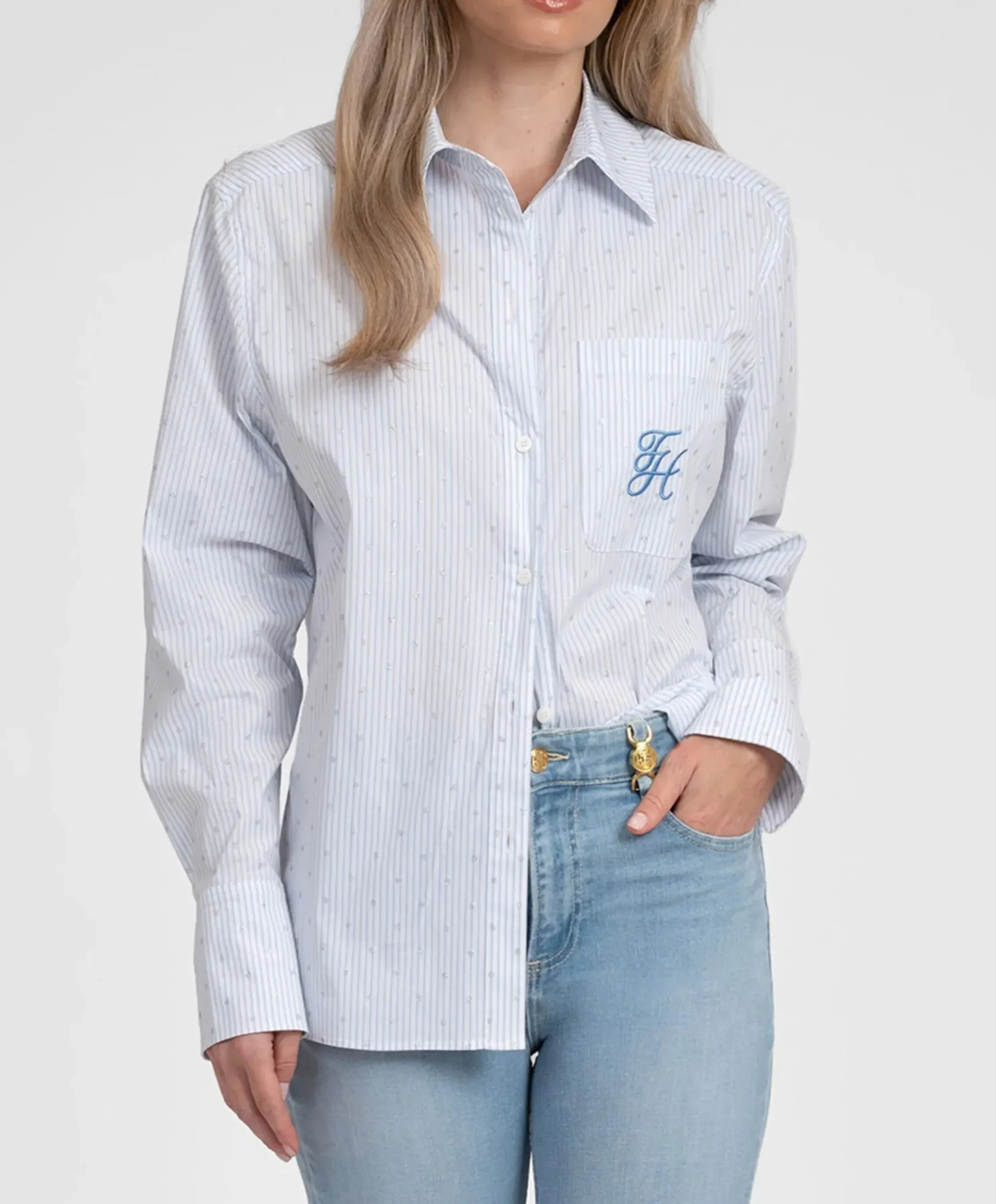 Dames blouse blauw