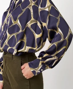 Dames blouse blauw