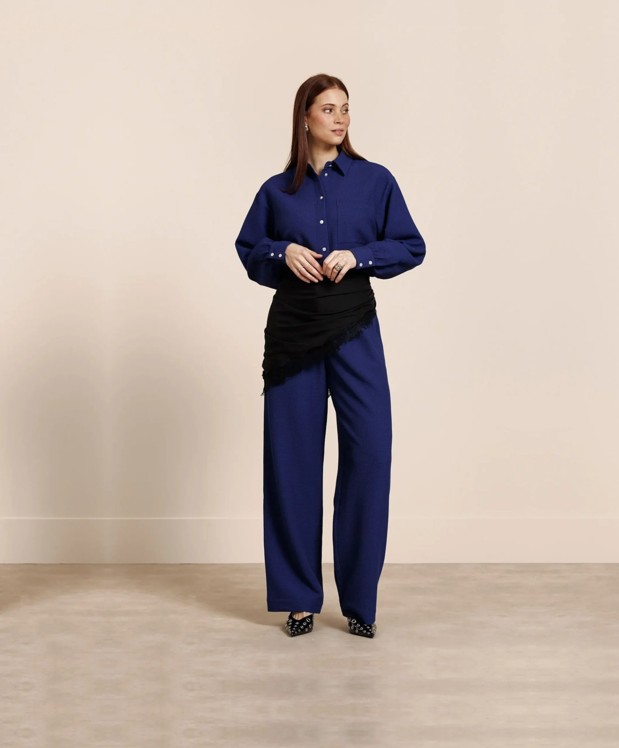 Dames blouse blauw