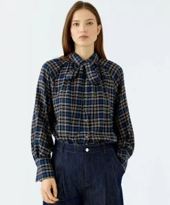 Dames blouse blauw