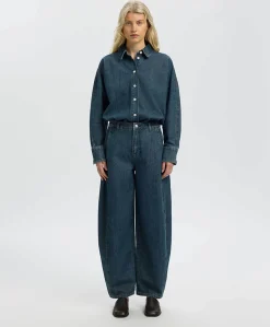 Dames blouse blauw
