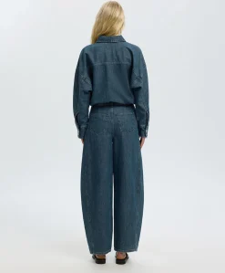 Dames blouse blauw