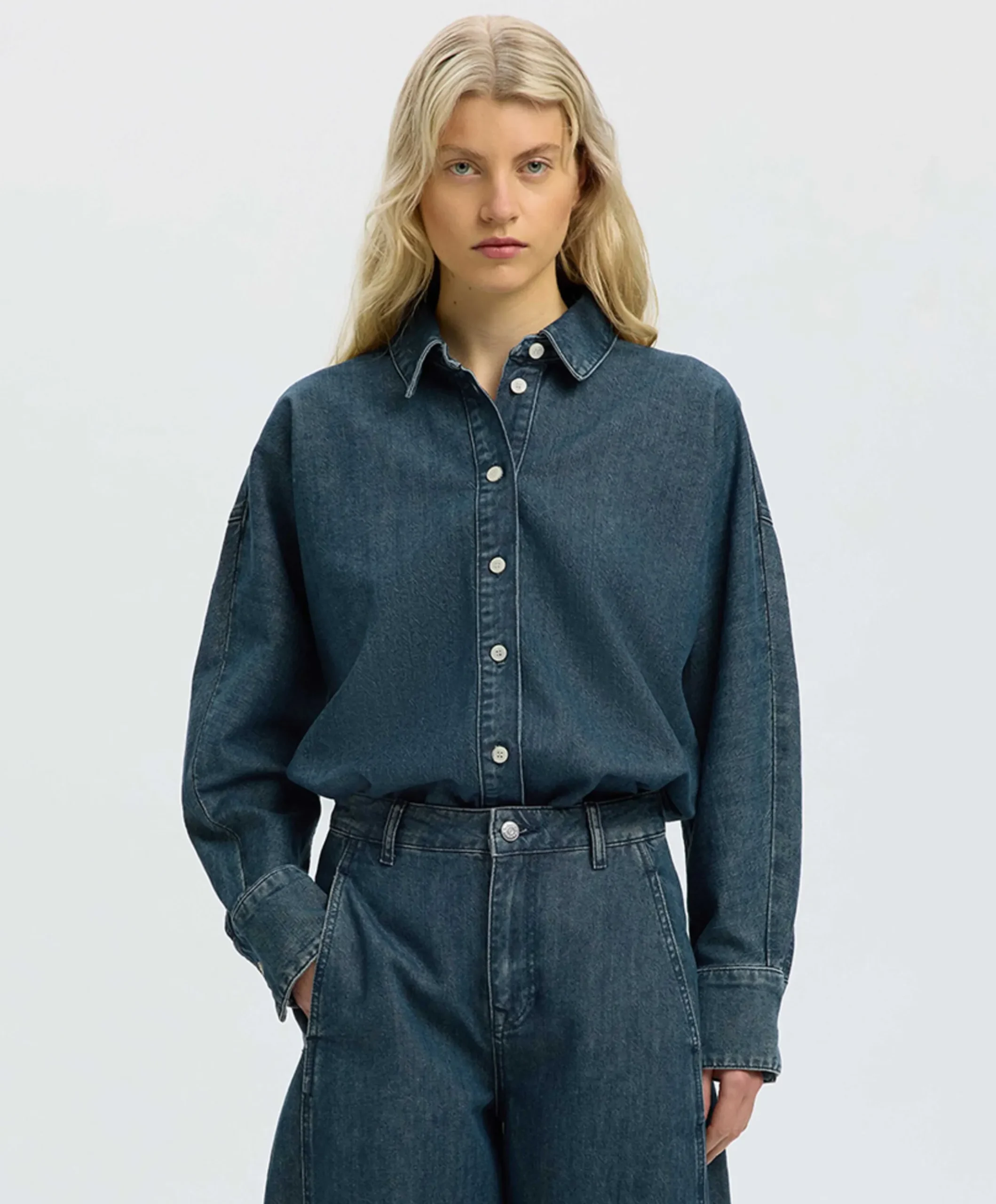 Dames blouse blauw