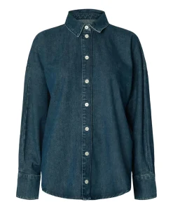 Dames blouse blauw