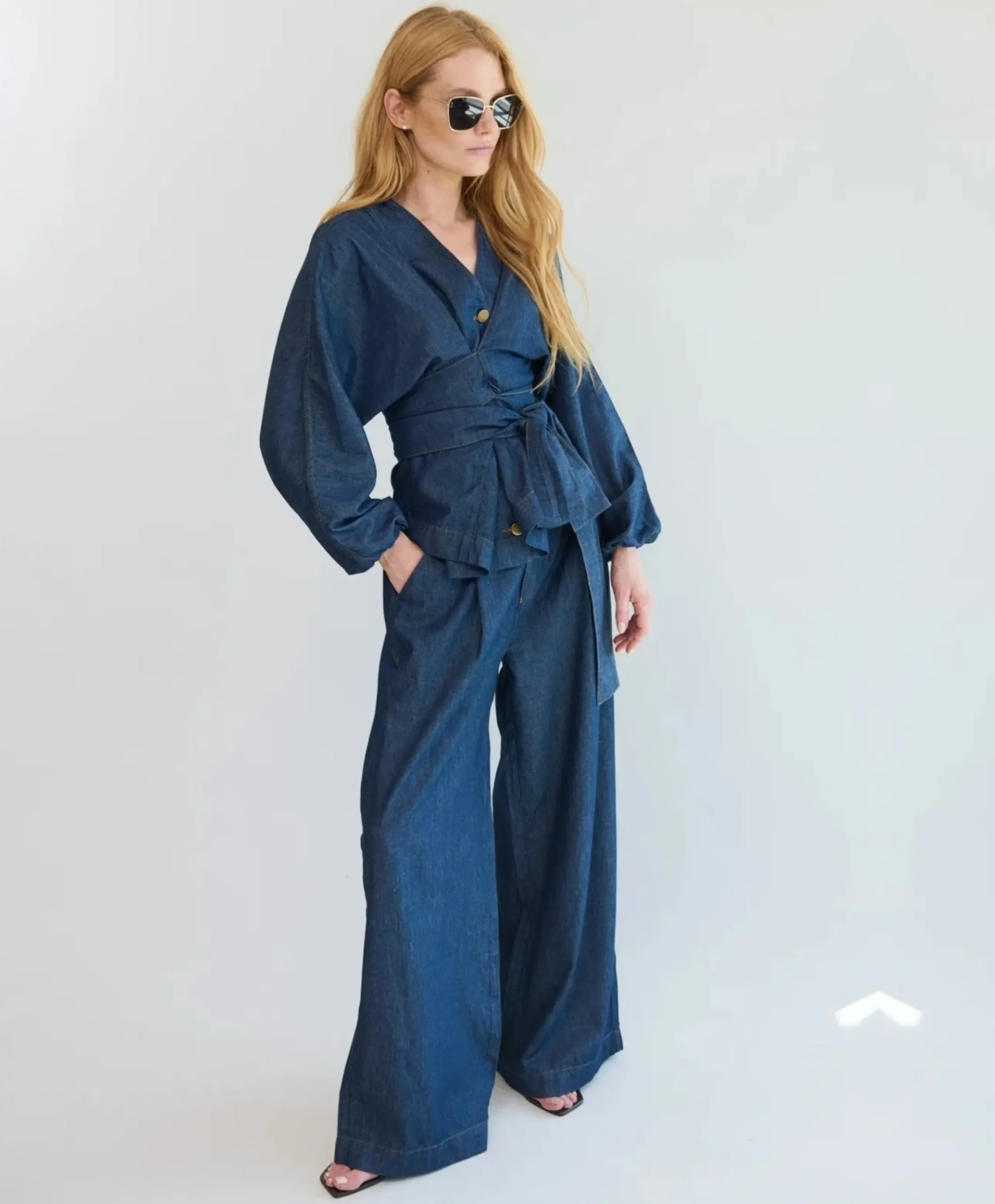 Dames blouse blauw