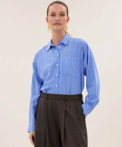 Dames blouse blauw