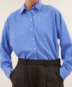Dames blouse blauw