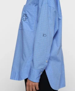 Dames blouse blauw