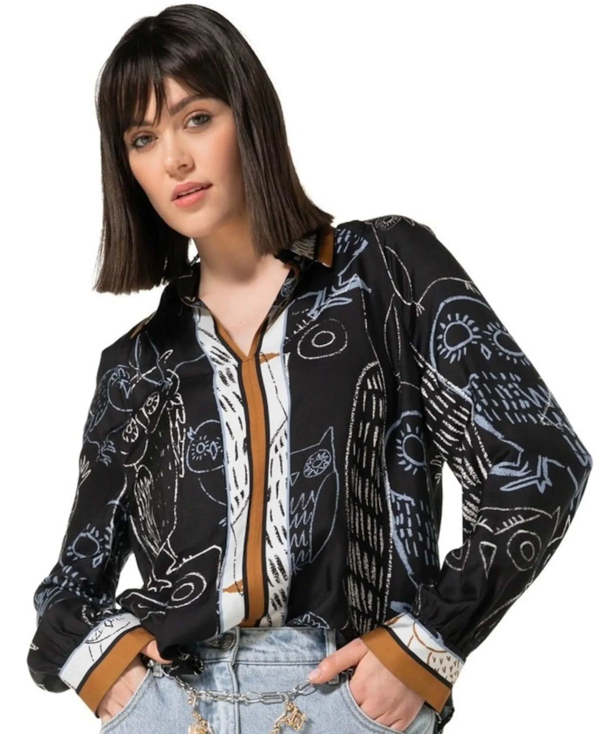 Dames blouse blauw