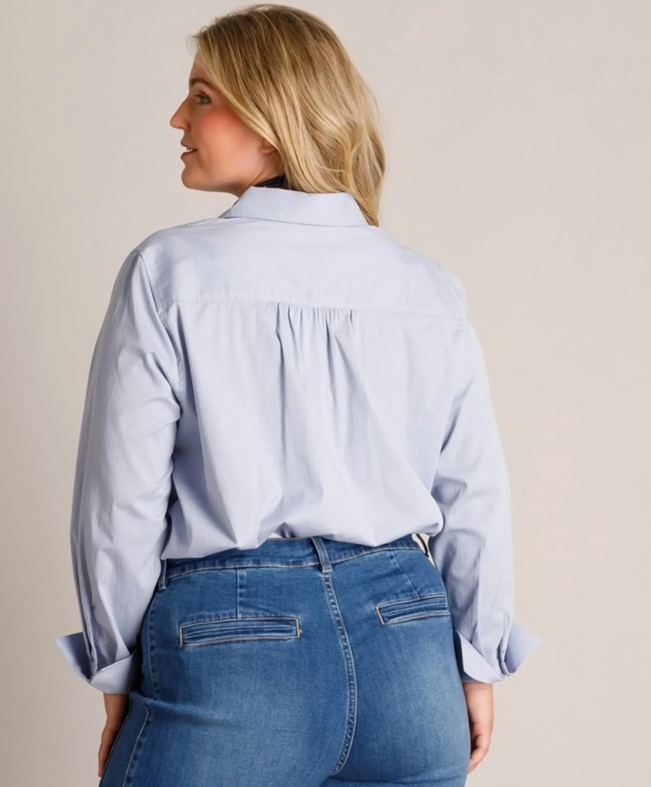 Dames blouse blauw