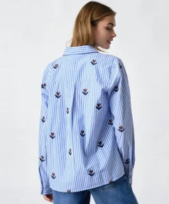 Dames blouse blauw