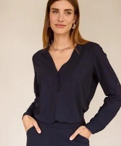 Dames blouse blauw