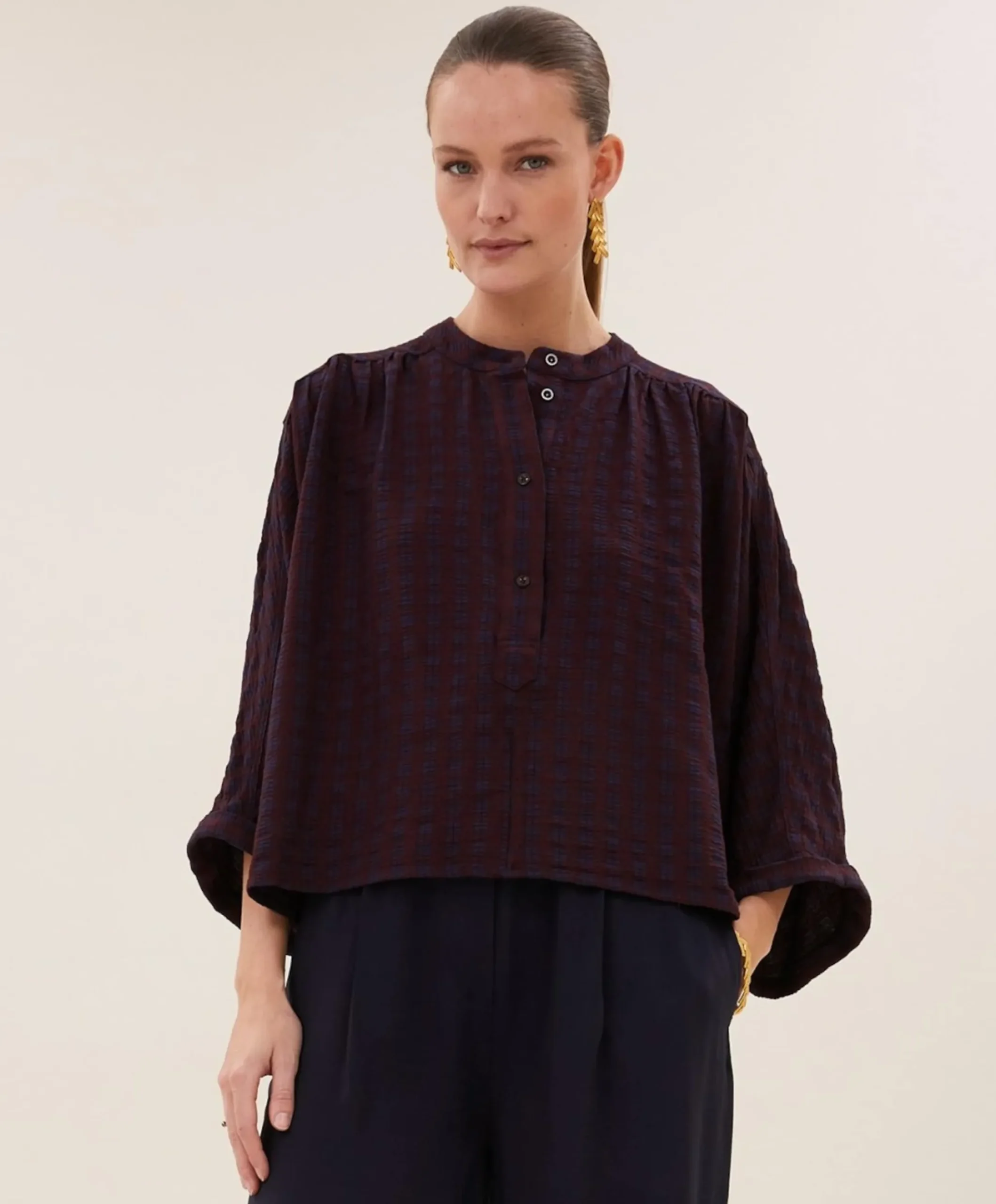 Dames blouse bordeaux