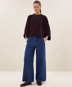 Dames blouse bordeaux