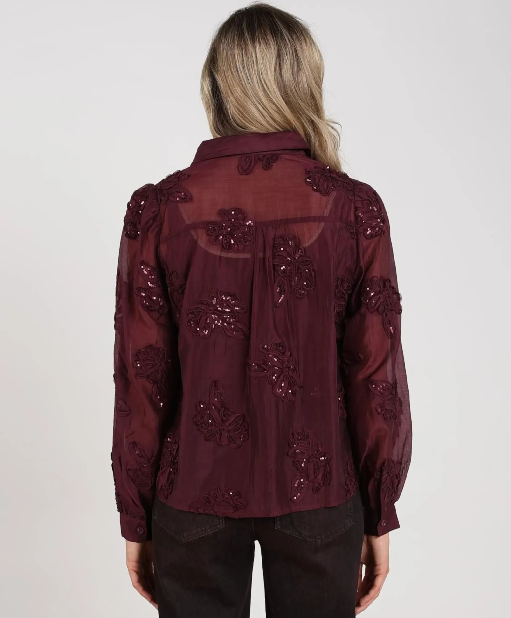 Dames blouse bordeaux