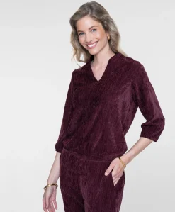 Dames blouse bordeaux