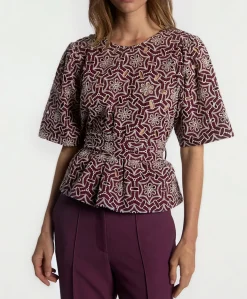 Dames blouse bordeaux