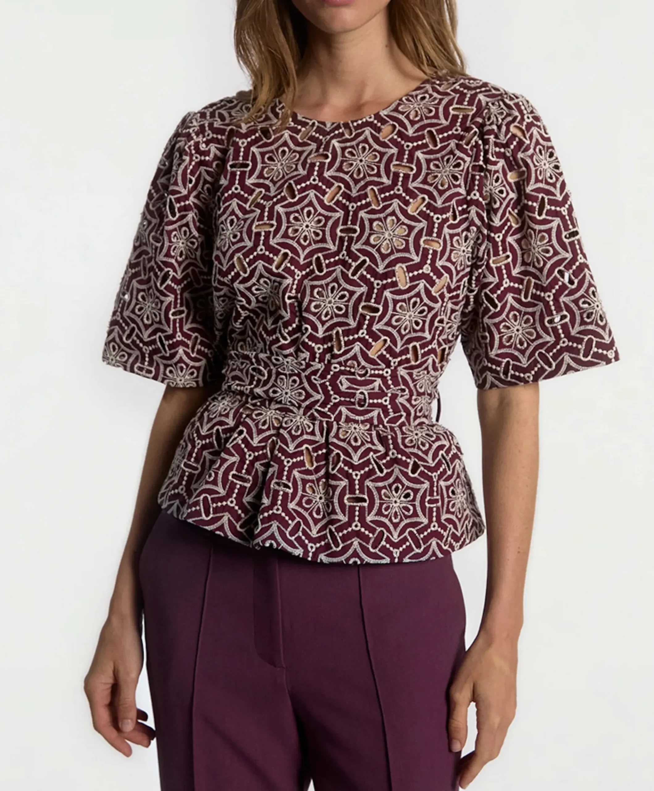 Dames blouse bordeaux
