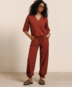 Dames blouse brique