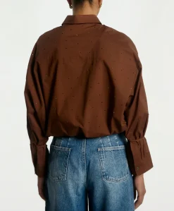 Dames blouse bruin