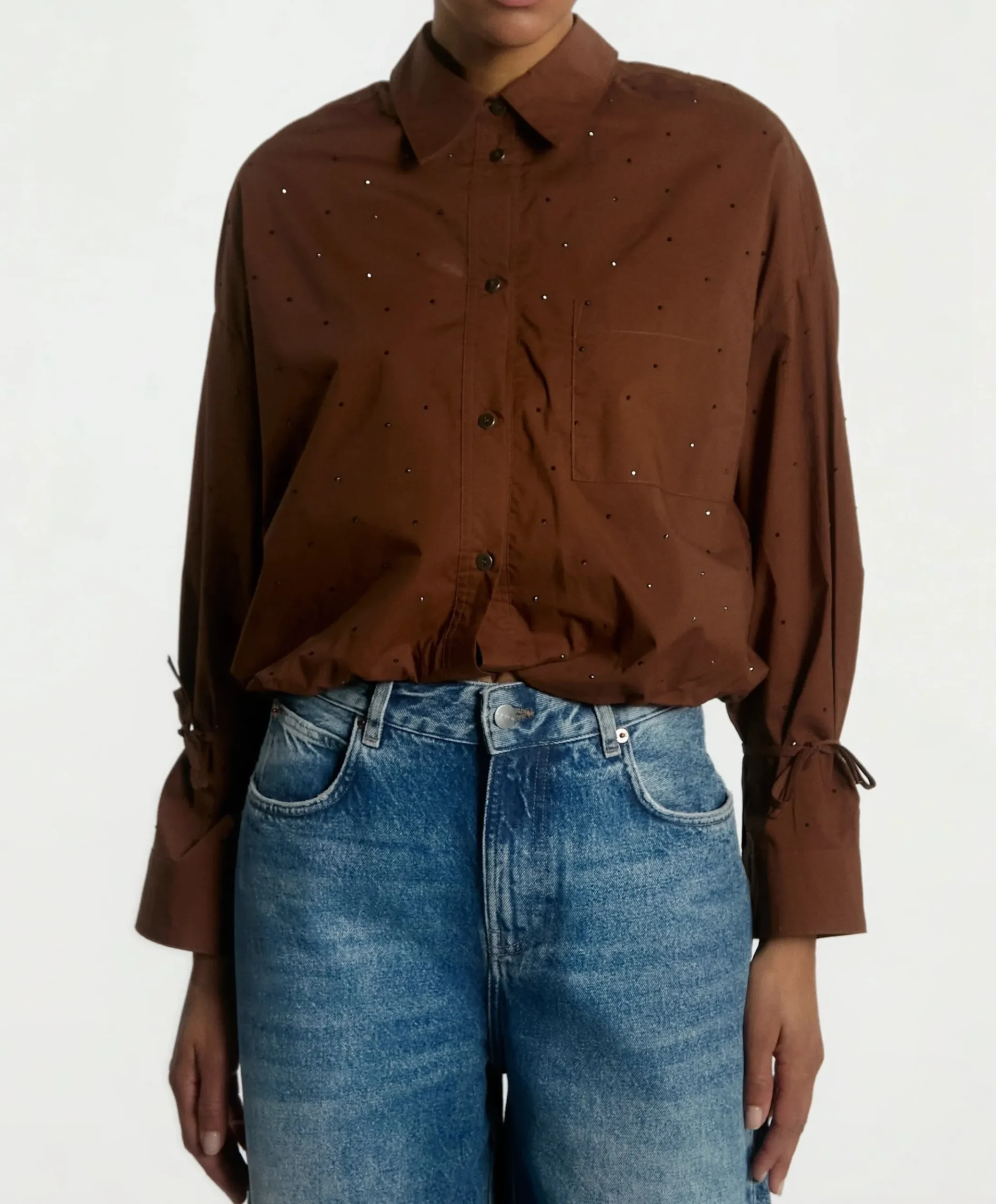 Dames blouse bruin