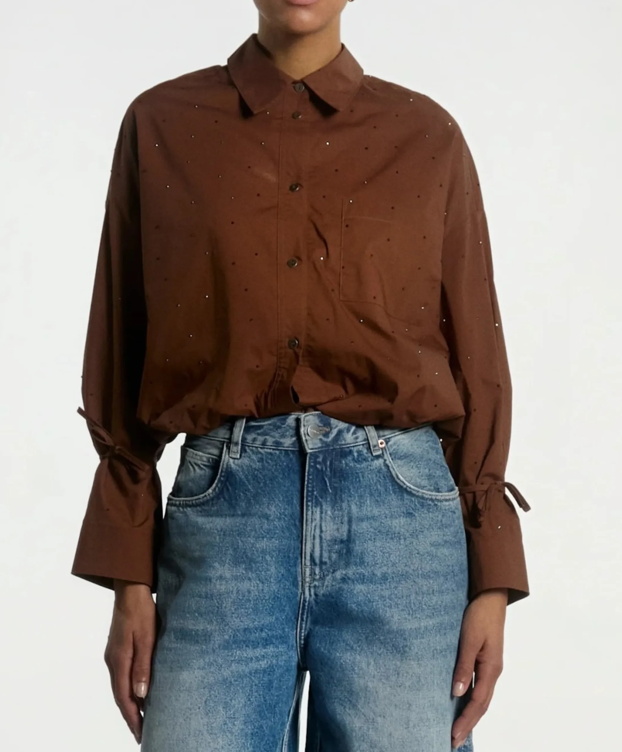 Dames blouse bruin