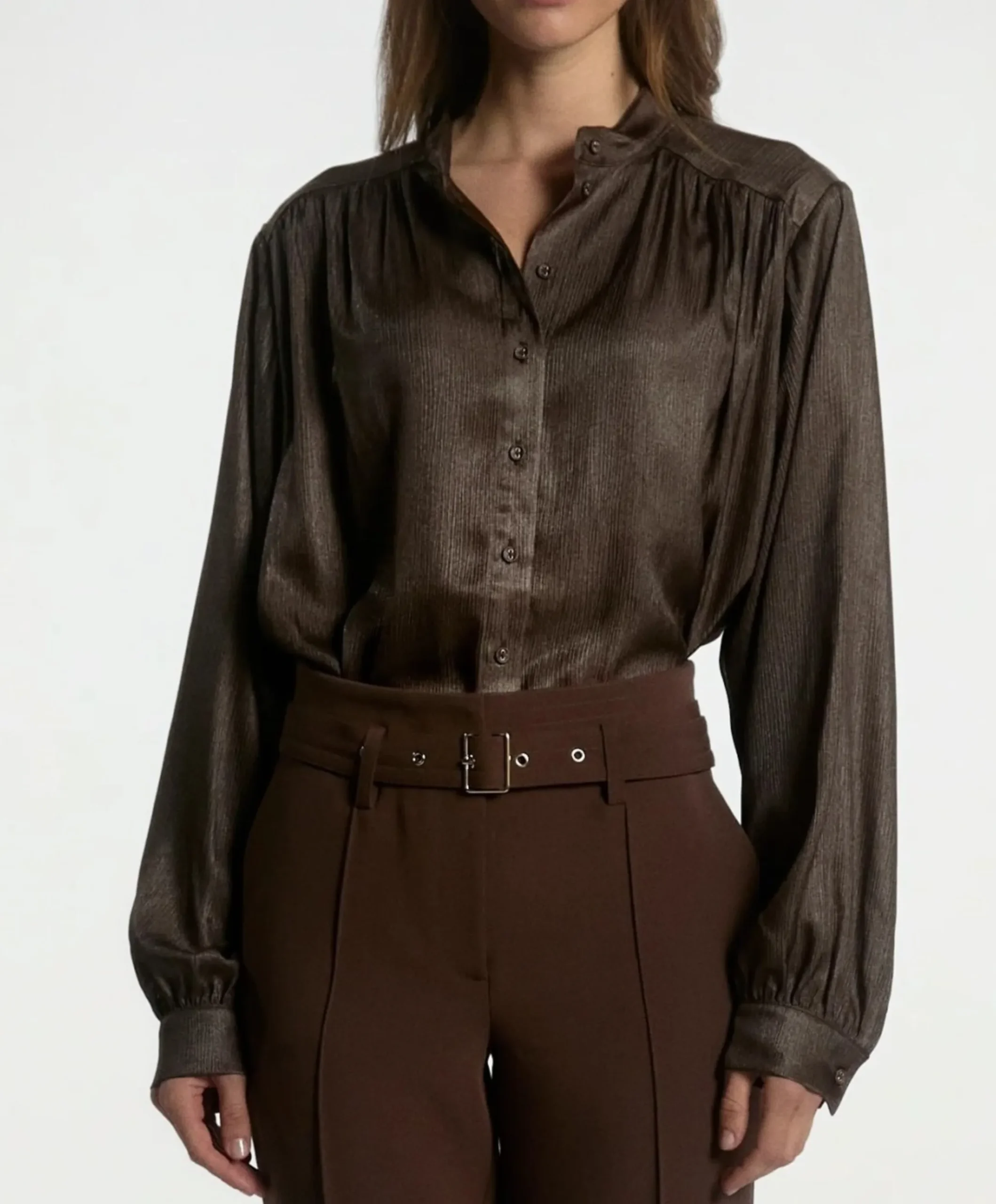 Dames blouse bruin