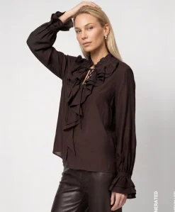 Dames blouse bruin