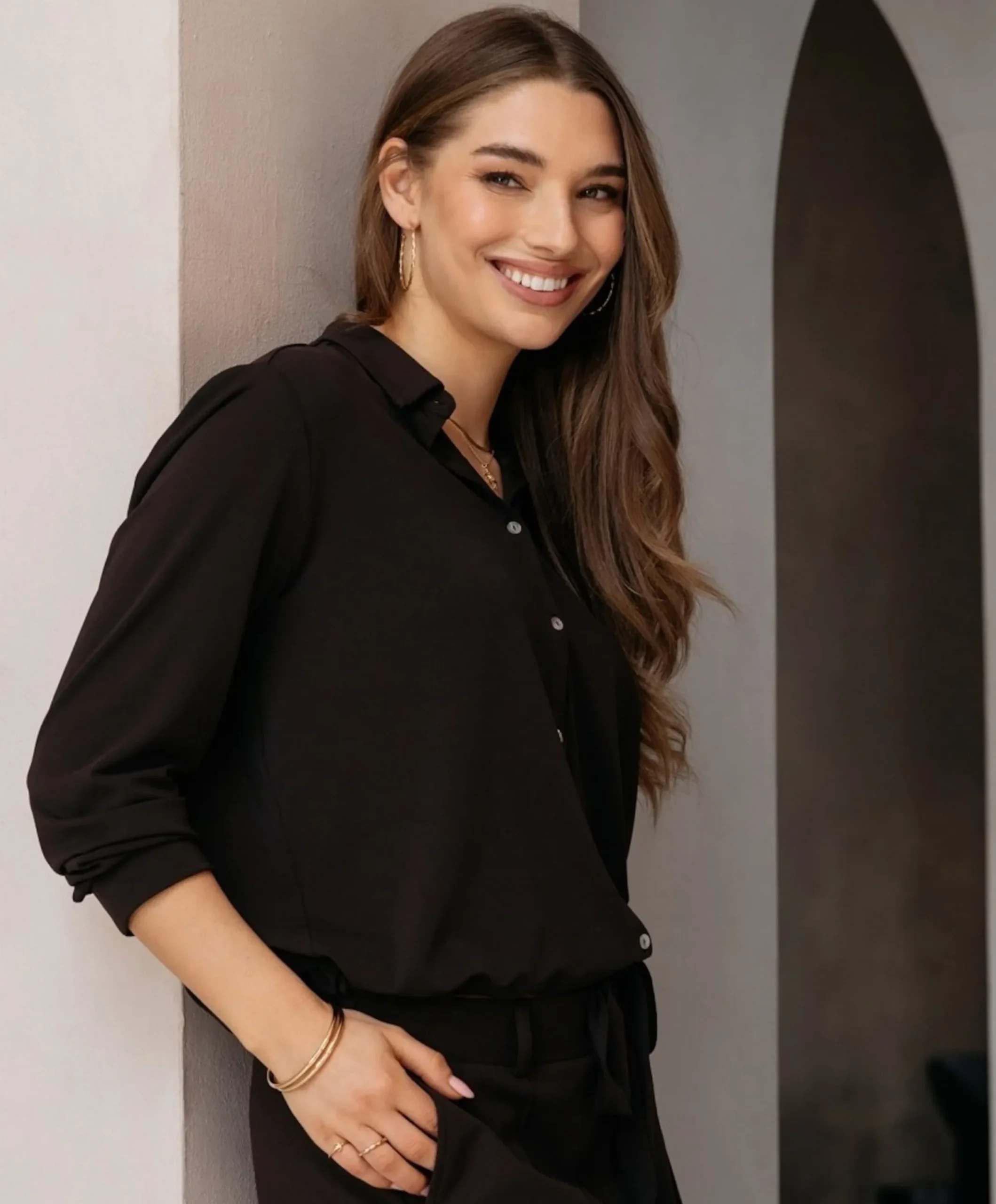 Dames blouse bruin