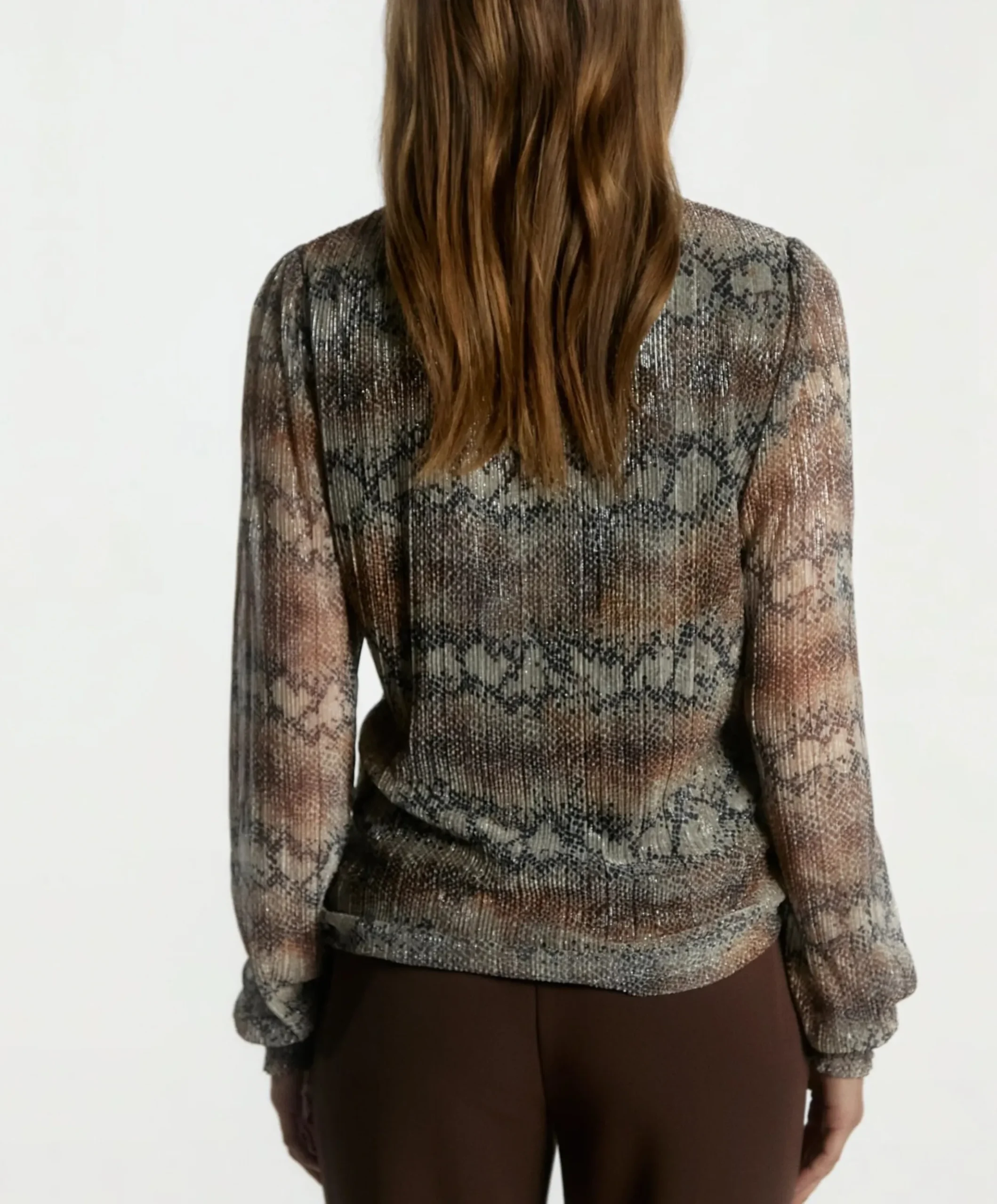 Dames blouse bruin