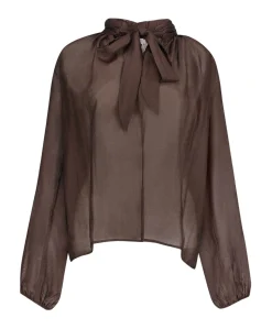 Dames blouse bruin