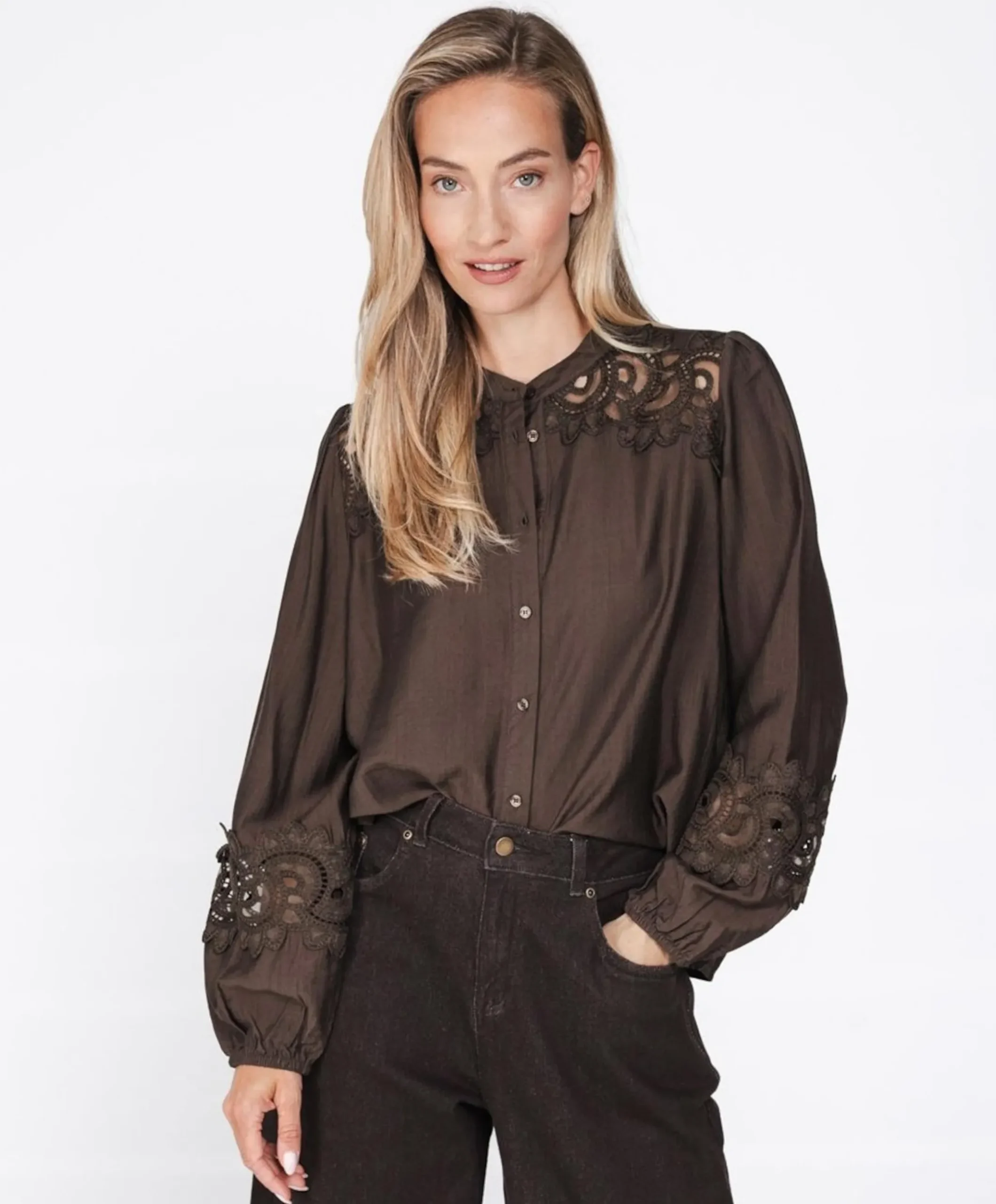 Dames blouse bruin