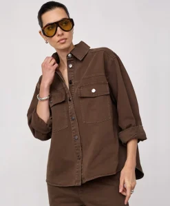 Dames blouse bruin