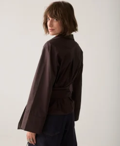 Dames blouse bruin