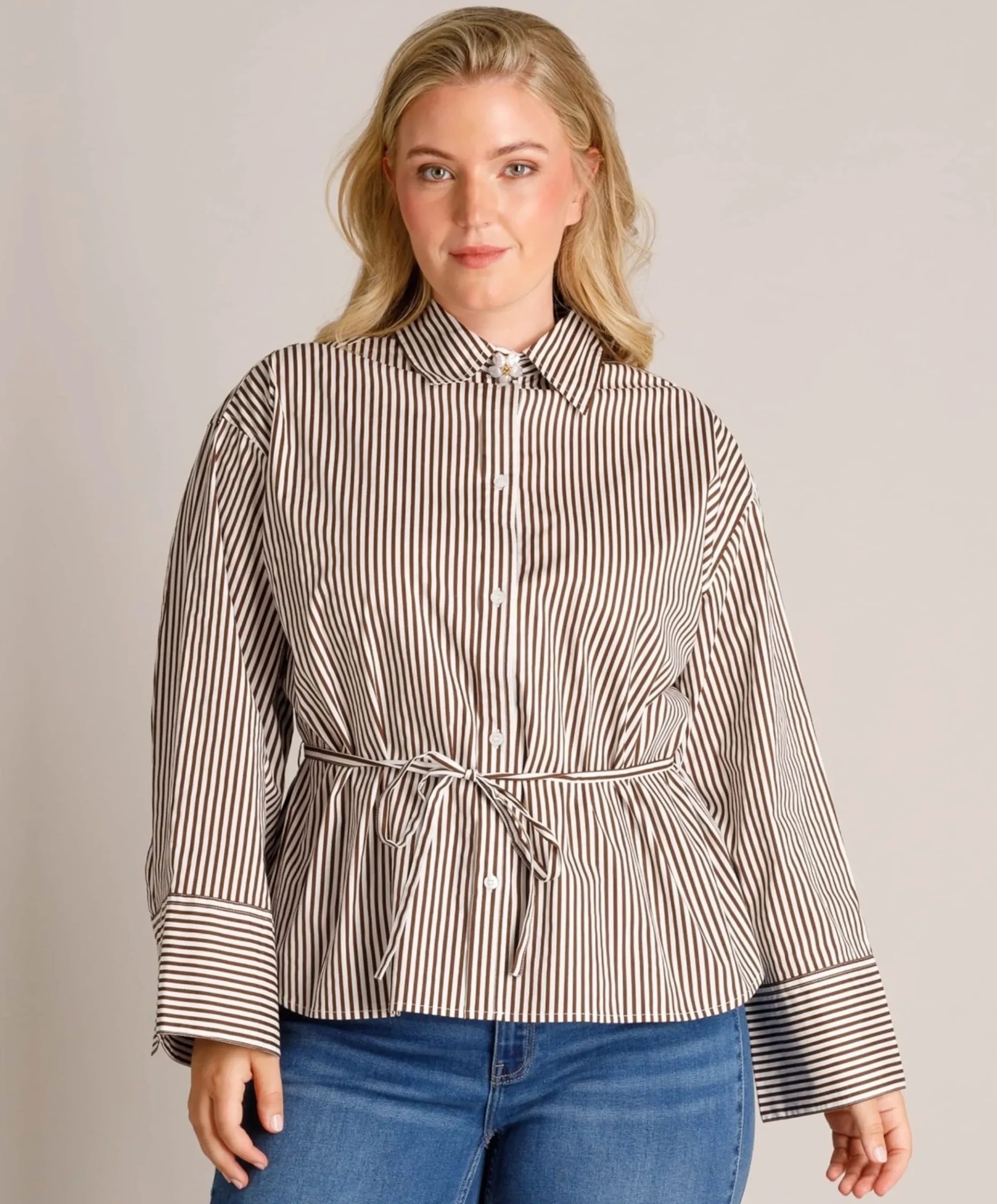 Dames blouse bruin