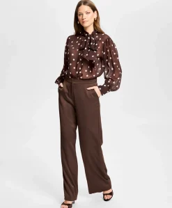 Dames blouse bruin