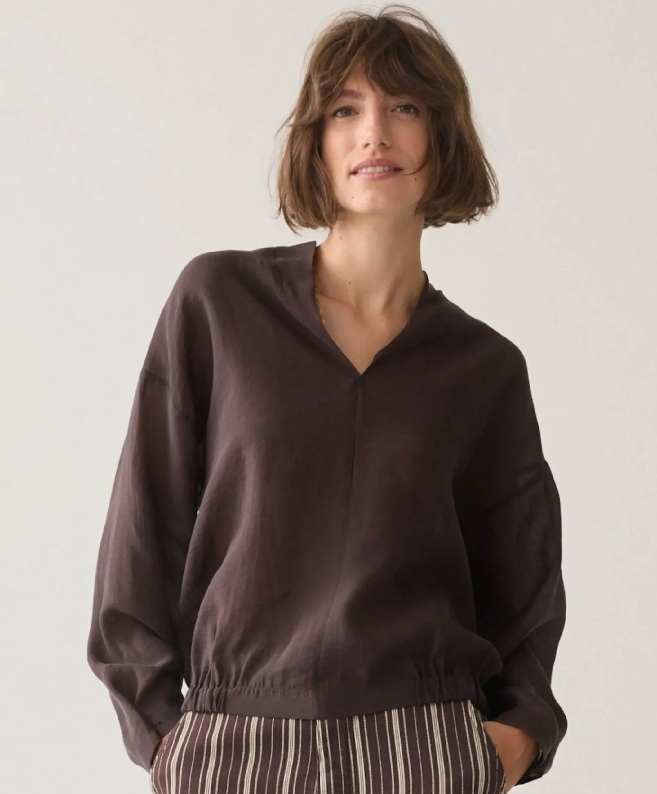 Dames blouse bruin