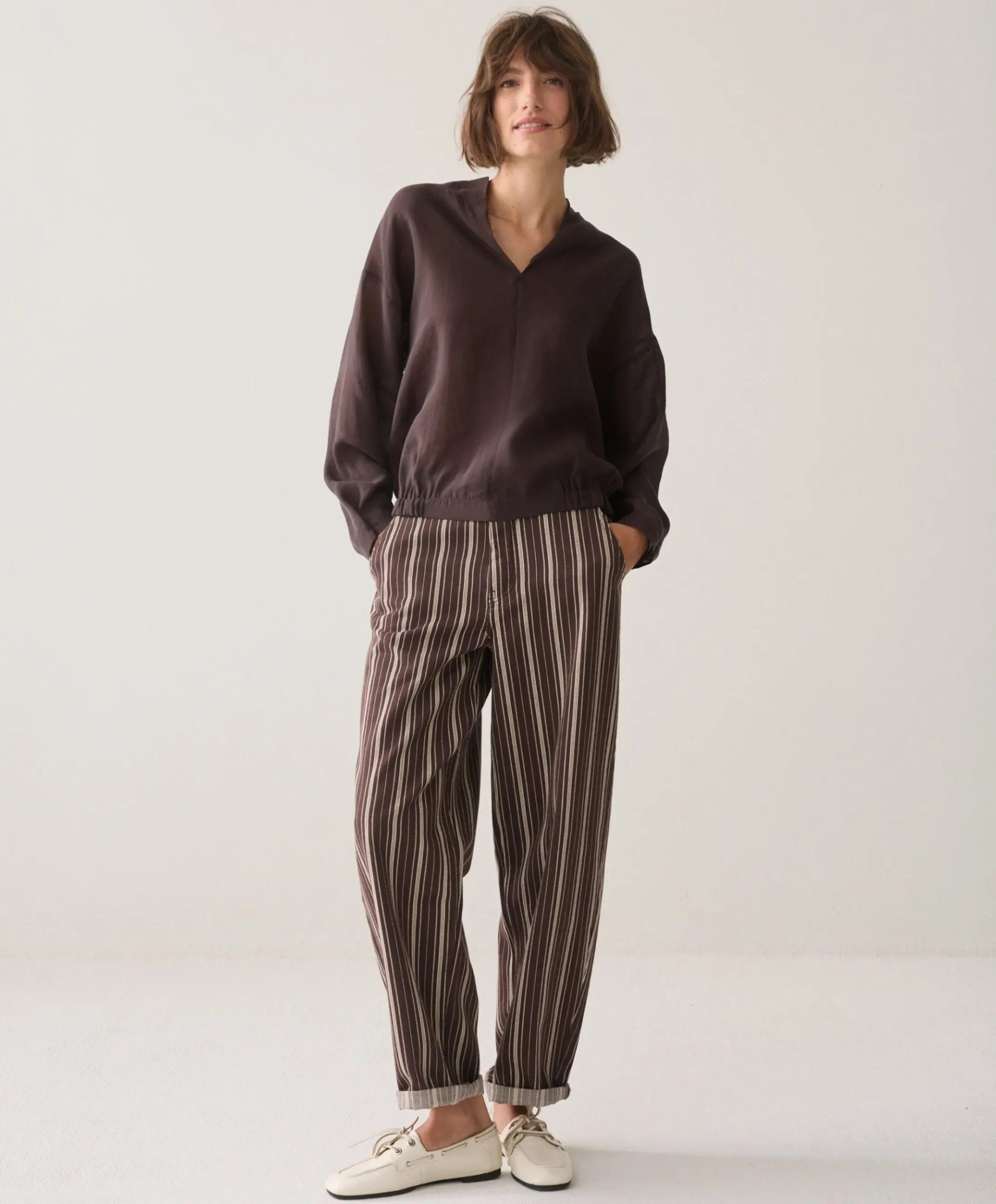 Dames blouse bruin