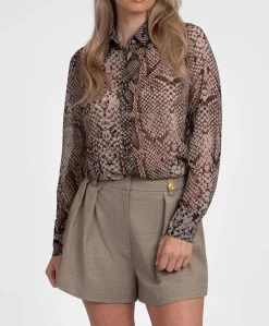Dames blouse bruin