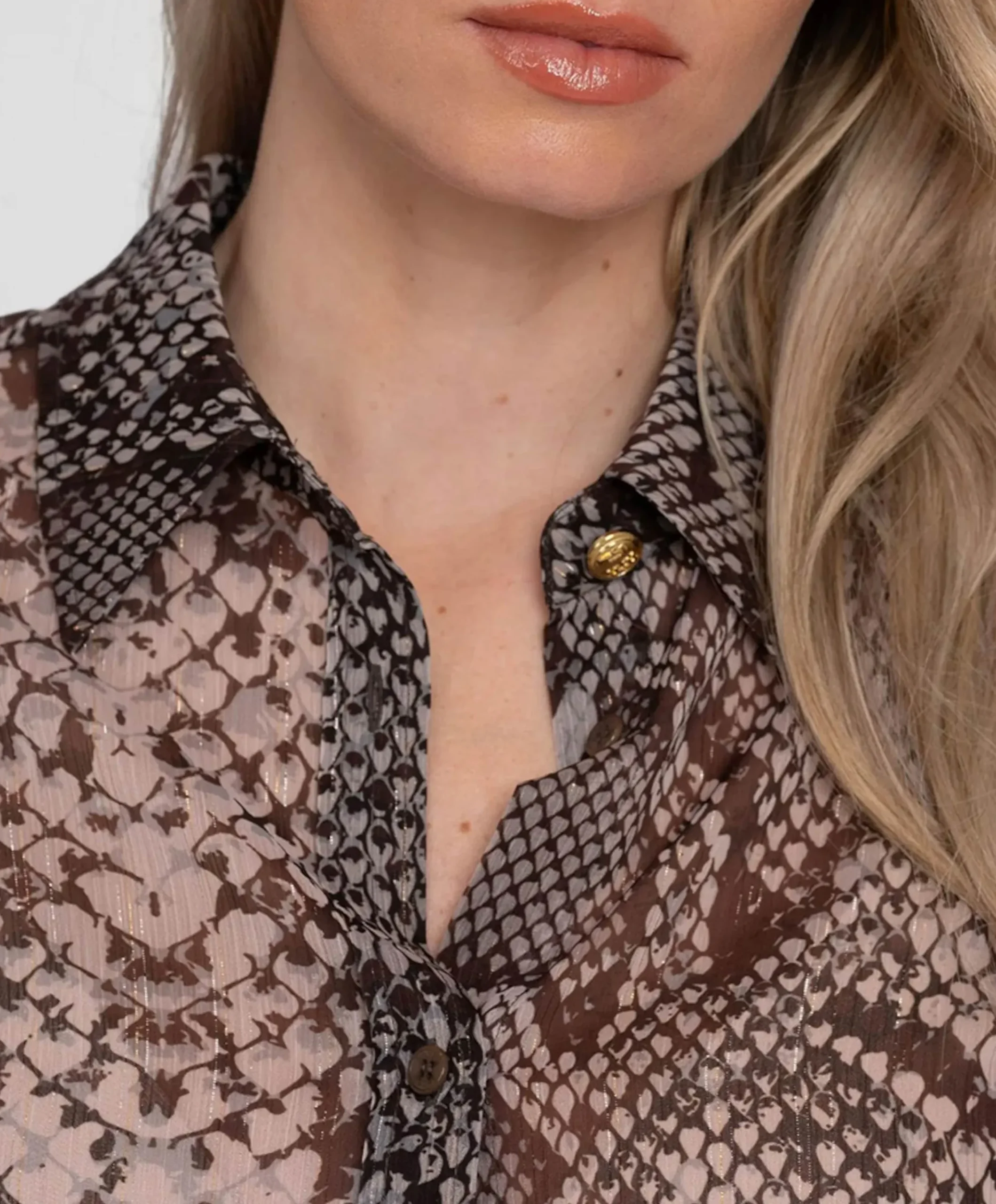 Dames blouse bruin