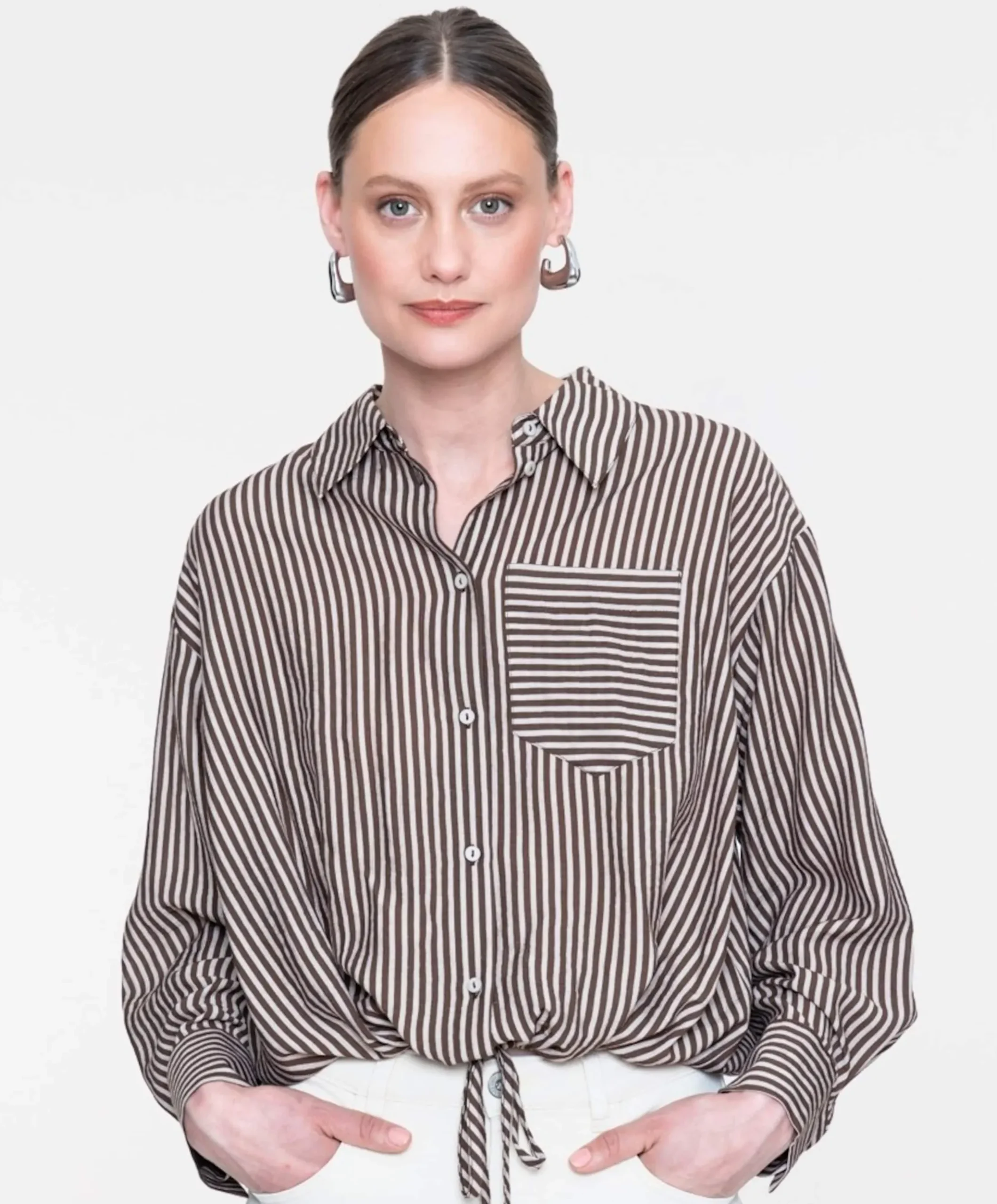Dames blouse bruin