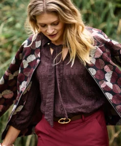 Dames blouse bruin