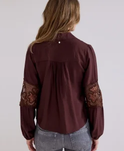 Dames blouse bruin