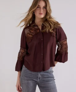 Dames blouse bruin