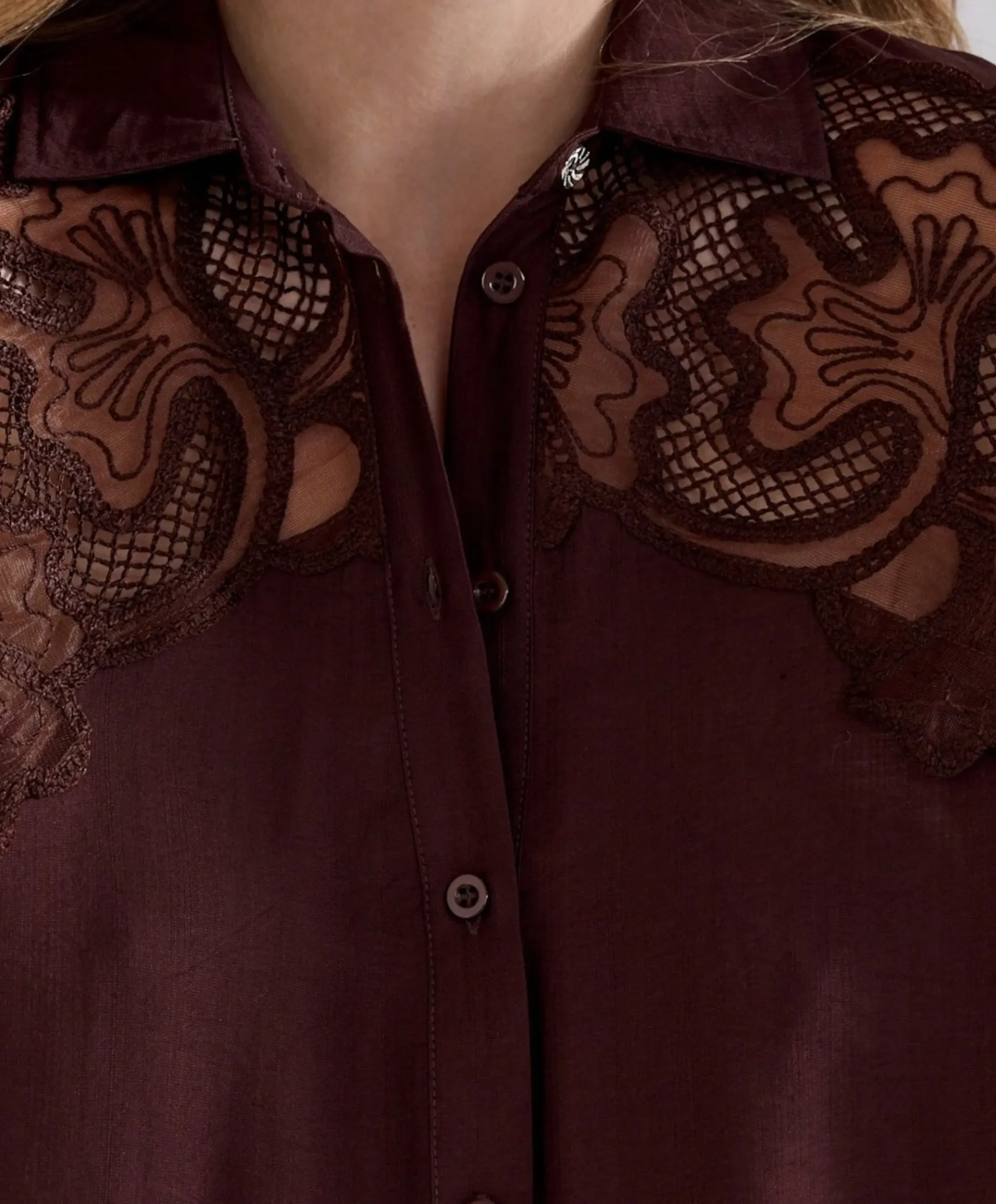 Dames blouse bruin