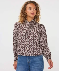 Dames blouse bruin