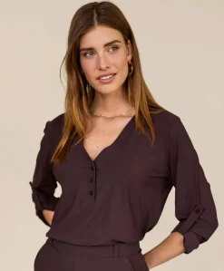 Dames blouse bruin